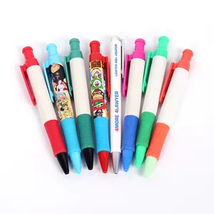 Press Plastic Ballpoint Pen Custom Flower Film Ballpoint Pen Gift Pen