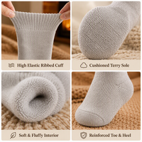 Chaussettes en coton peigné et laine jacquard personnalisées de haute qualité, chaussettes d'hiver écologiques, respirantes et thermiques, unisexes