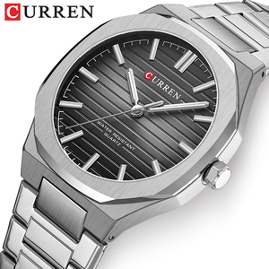 CURREN Montre <span class=keywords><strong>pour</strong></span> <span class=keywords><strong>homme</strong></span> de marque de luxe, étanche, sport, horloge en acier inoxydable, montre-bracelet tendance à quartz, cadeau 8456 - Product Image 2
