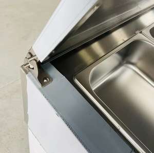 Table de travail en acier inoxydable avec congélateur sous le <span class=keywords><strong>comptoir</strong></span>, refroidisseur de <span class=keywords><strong>comptoir</strong></span>, bar à salades, table de préparation pour pizzas et sandwichs, réfrigérateur - Product Image 5