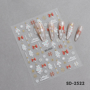 Autocollants pour ongles de Noël en relief 3D, décorations d'ongles en forme d'arbre, de flocon de neige et de cerf pour la décoration des fêtes - Product Image 6