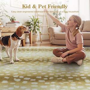 Nouveauté 2025 Tapis de couloir en fausse laine à imprimé animal bohème 2,6x8 pieds Khaki Antidérapant Résistant aux taches Tapis de cuisine pour salon - Product Image 2