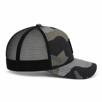 Gorra Trucker de Camuflaje Personalizada con Panel de Parche de Velcro, Gorra Trucker Táctica con Visera Curva y Parte Trasera de Malla