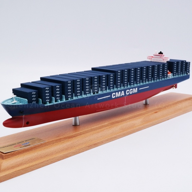 CMA CGM Customized  35cm Shipping Container Handmade Plastic Crafts Logistics Container Shipping Model for Business Gifts