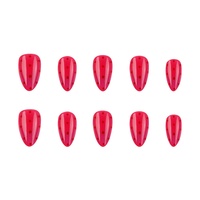 Faux ongles en amande ultra-fins, sans trace, à presser, effet blanchissant, motif pois pastèque frais, pour l'été, 30 pièces