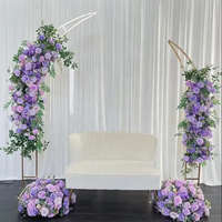 Arc de mariage en corne de fer 2 pièces ensemble accessoires floraux de mariage pour la décoration de scène de mariage