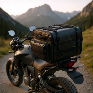 Sacoche de selle extensible et étanche 40-60L en nylon pour moto, bagages pour sports de plein air, noir - Product Image 2