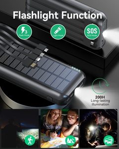 ソーラーモバイルバッテリー <span class=keywords><strong>40800mAh</strong></span> 大容量 【22.5W/PD18W 4本ケーブル内蔵】 モバイルバッテリー 急速充電 4台同時充電 Qi ワイヤレス - Product Image 6