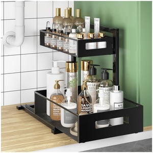 Chất lượng tuyệt vời hai tầng trượt kéo ra khỏi thiết kế lưu trữ Giá tủ phòng tắm Hộp kệ nhà bếp dưới bồn rửa tổ chức - Product Image 4