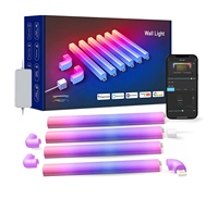 Barras de luz LED para pared, DIY Tuya aplicación inteligente, para juegos, control remoto, sincronización de música para dormitorio, decoración del hogar, lámpara de pared inteligente RGBIC