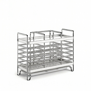 Single Wall-Mounted Stainless Steel Modern Simplicity <b>Kitchen</b> Countertop Tableware Rack <b>Storage</b> <b>for</b> Dinnerware Chopsticks Knife - Product Image 3
