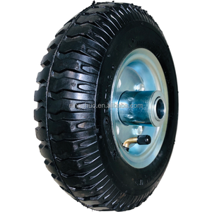 8 इंच 2.80/2.50-4 कुंडा ब्रैकेट धातु रिम के साथ Inflatable वायवीय हाथ ट्रक ट्राली रबर ढलाईकार पहियों - Product Image 6