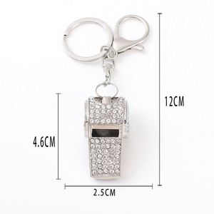 Wholesale Creative <b>Gifts</b> Diamond Rhinestone Whistle Metal Key Chains Beautiful Bling Keychain - Product Image 5