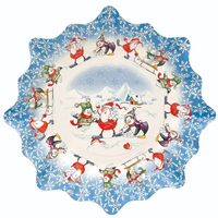 Assiettes jetables en papier bonhomme de neige de dessin animé européen américain de 11 pouces fournitures de fête à thème de Noël transfrontalier vaisselle pour