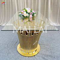 Table de dîner de mariage en acier inoxydable écologique pour événements, design moderne de ferme, personnalisable, mobilier de salle à manger