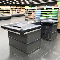 Ownace Supermarket Store Comptoir de caisse électrique avec convoyeur à bande Comptoir de table de caisse