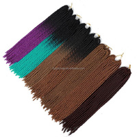 LW-78QT Treccia Liscia Faux Locs 24 Fili/Confezione Estensioni di Capelli Sintetici Ombre per Crochet Braiding Dreadlocks Africani