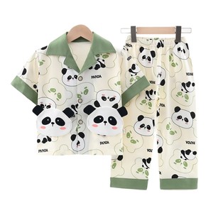 <span class=keywords><strong>Pyjama</strong></span> d'été pour bébé garçon, en pur coton fin, à manches courtes, anti-humidité, imprimé dessin animé, coupe ample, idéal pour la climatisation - Product Image 1