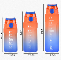 Leejo 750ML Plastique Tritan PETG Cool Sans BPA DUO Drinking Lock Bouteille d'eau à échelle portable pour le camping