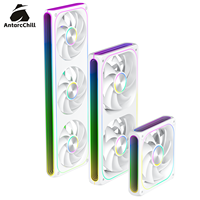 Ventilador AntarcChill de 360 mm con Anillo Central Interconectable y Lateral Luminoso con Efecto Espejo Infinito, Alta Velocidad, Bajo Ruido, ARGB Personalizable
