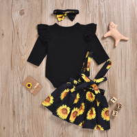 Ensemble de 2 robes pour filles, imprimé tournesols, vêtements pour enfants, fleurs, robes pour bébés filles