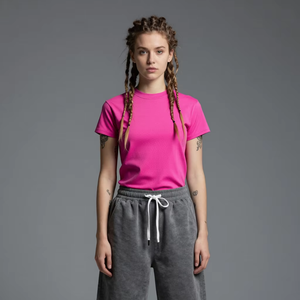 T-shirt da uomo personalizzata di alta qualità, a <span class=keywords><strong>maniche</strong></span> <span class=keywords><strong>corte</strong></span>, elasticizzata, slim fit, con effetto arricciato, stile americano, dolce e piccante, lavata. - Product Image 1