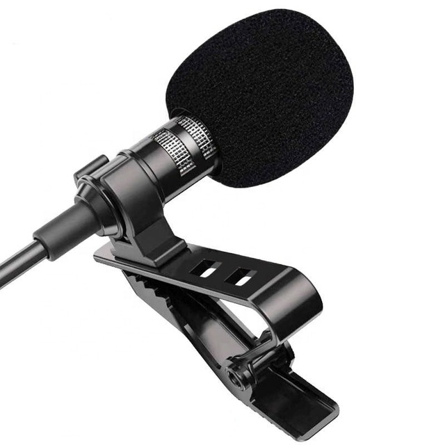 Portable 1.5m Lavalier Mini Microphone Wired 3.5mm Type-C Condenser Clip-on Lapel Mic for Loudspeaker Phone Laptop PC