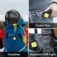 Senter Mini COB Terang Berbahan Aluminium Alloy, Dapat Diisi Ulang, Lampu Kerja LED Gantungan Kunci, Tipe C Magnetik Dengan Lubang Pemasangan Braket Pengait