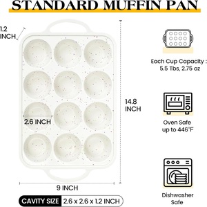 Nonstick Silicone Muffin Pan Metal Reinforced Frame <strong>Cupcake</strong> Pan Silicone <strong>Cupcake</strong> Baking Mold Nonstick Muffin <strong>Tin</strong> - Product Image 5