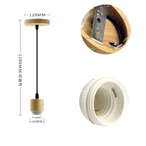 Support de lampe E27 en bois massif CJ, luminaire à tête unique pour entrée de maison, balcon - Product Image 2