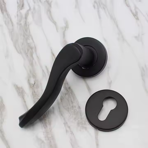 Stainless Steel 304 Passage Privacy Lever Handle Set Keyless <strong>Matte</strong> <strong>Black</strong> Curved Tubular <strong>Door</strong> <strong>Knob</strong> - Product Image 2