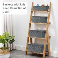 Boîte de rangement tissée avec ceinture en nylon en gros OEM Rectangle Organisation de la maison et stockage empilable de style moderne de Chine
