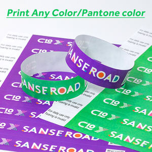 Personalizable Fiesta Tema Logo Código QR Sitio web Fiesta de noche Pulsera Tyvek Papel Fiesta Admisión Boleto Pulsera - Product Image 4