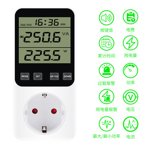 Smart Power Socket EU <b>Plug</b> Wi-Fi Energy Meter Voltage Current Display Home Usage - Product Image 5