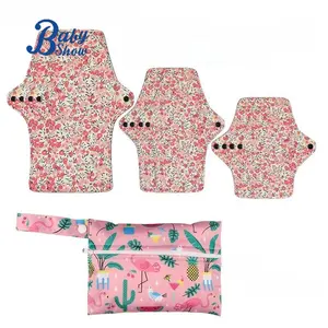 China Manufacture Reusable Menstrual Cloth Pad Set Anti-Bacterial Naturally Washable Reusable Sanitary Pad For Female