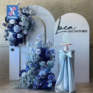 רומנטי כחול ורדים גדול חתונה דקור זר מלאכותי פרח קשת חתונה רקע