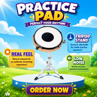 Pad d'entraînement HEBIKUO de 12 pouces de haute qualité avec peaux de batterie élastiques en érable, modèles 8012/9012, emballage personnalisé, vente en gros
