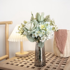 ช่อดอกไฮเดรนเยียกุหลาบประดิษฐ์ CallaFloral สำหรับตกแต่งงานแต่งงานและบ้าน CF01077 - Product Image 1