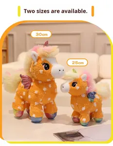 Goedkope prijs superzacht pluche speelgoed Pegasus eenhoorn pop PP katoen vulling gewassen jaar dierenriem mascotte knuffel - Product Image 3