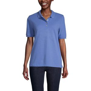 Polo de malla de manga corta con cintas para mujer FOXA, corte regular, transpirable, de poliéster - Product Image 1