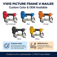 WISDOM Professional V1015 Agrafeuse pneumatique V-Nailer, longueur d'agrafes 7-15 mm, pistolet à clous de type V portatif pour la fixation de cadres