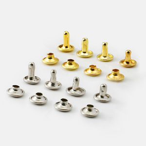 Rivets à double capuchon en métal Mugu, plaqués argent et or, clous décoratifs en fer pour sacs, accessoires vestimentaires durables - Product Image 4