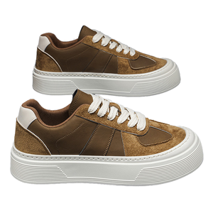 Chaussures de course pour hommes en cuir véritable, nouvelle collection automne 2026, semelle épaisse en caoutchouc, rehaussement invisible, tendance mode - Product Image 2