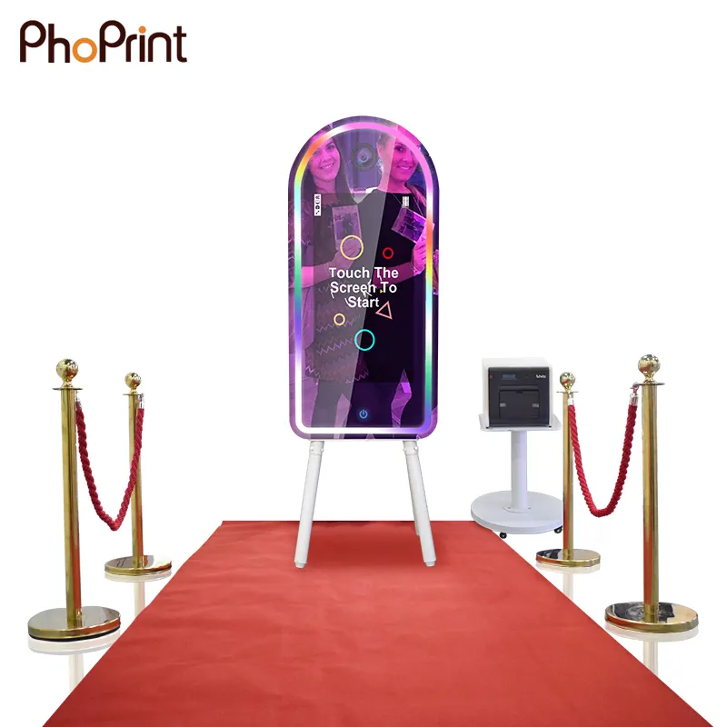 2022 Touch Screen Magic Mirror Photo Booth With Camera And Printer