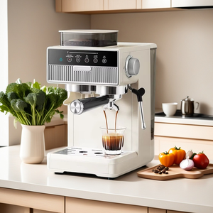 Machine à café expresso italienne entièrement automatique pour la maison, petite, avec broyeur intégré, fonction chaud/froid et mousseur à lait vapeur - Product Image 1