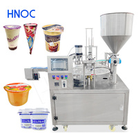 Machine de remplissage et de scellage rotative HNOC pour gobelets de yaourt liquide, jus et thé au lait