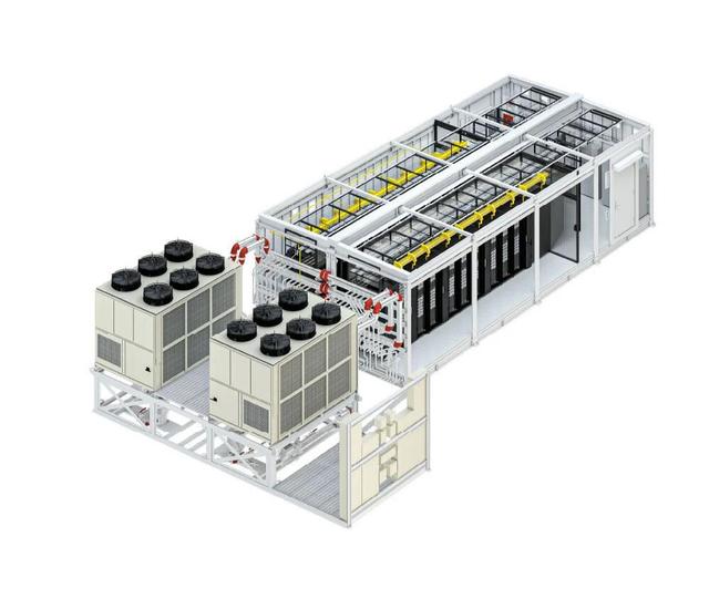 Vertiv SmartMod Max CW Prefabricated Modular Data Center Infrastructure System up to 200kW Features Chilled Water Cooling System