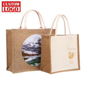 กระเป๋าผ้าลินินธรรมชาติสำหรับงานแต่งงาน กระเป๋าถือชายหาดสำหรับผู้หญิง กระเป๋าผ้าปอกระเจาสำหรับงานแต่งงาน สำหรับเป็นของขวัญ - Product Image 3