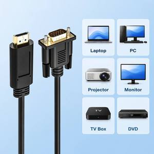 1080P <span class=keywords><strong>HDMI</strong></span> TO VGA อะแดปเตอร์สายเคเบิลชุบทองไม่มีความหน่วงตัว<span class=keywords><strong>แปลง</strong></span>ทองแดงเคลือบดีบุก PVC สำหรับแล็ปท็อปพีซีโปรเจคเตอร์จอภาพทีวี - Product Image 6