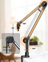 Support de microphone RVB en acier au carbone Support en porte-à-faux portable avec alimentation DC5V Support de support en métal